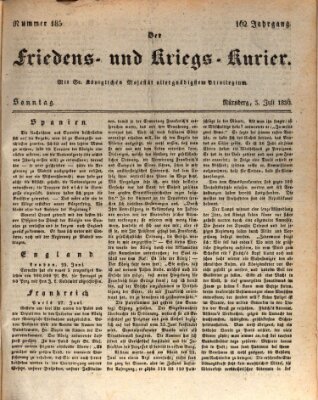 Der Friedens- u. Kriegs-Kurier (Nürnberger Friedens- und Kriegs-Kurier) Sonntag 3. Juli 1836