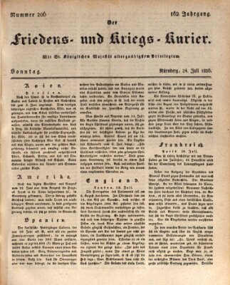 Der Friedens- u. Kriegs-Kurier (Nürnberger Friedens- und Kriegs-Kurier) Sonntag 24. Juli 1836