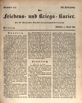 Der Friedens- u. Kriegs-Kurier (Nürnberger Friedens- und Kriegs-Kurier) Dienstag 9. August 1836