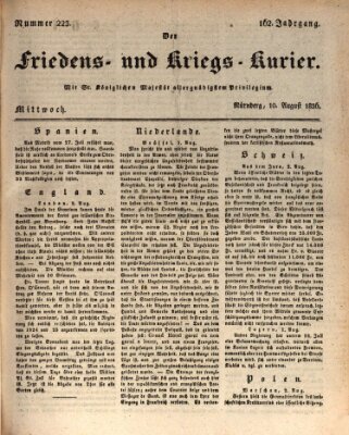 Der Friedens- u. Kriegs-Kurier (Nürnberger Friedens- und Kriegs-Kurier) Mittwoch 10. August 1836