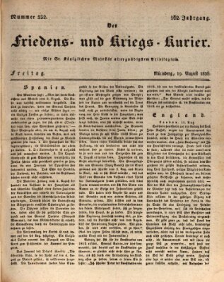 Der Friedens- u. Kriegs-Kurier (Nürnberger Friedens- und Kriegs-Kurier) Freitag 19. August 1836