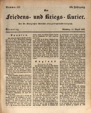 Der Friedens- u. Kriegs-Kurier (Nürnberger Friedens- und Kriegs-Kurier) Dienstag 23. August 1836