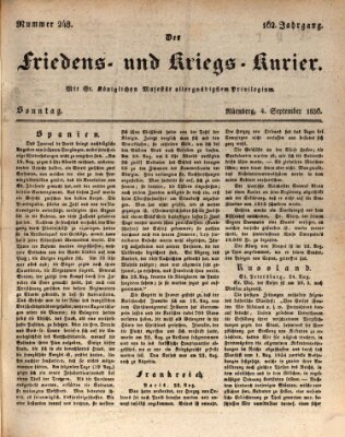 Der Friedens- u. Kriegs-Kurier (Nürnberger Friedens- und Kriegs-Kurier) Sonntag 4. September 1836