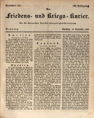 Der Friedens- u. Kriegs-Kurier (Nürnberger Friedens- und Kriegs-Kurier) Sonntag 18. September 1836