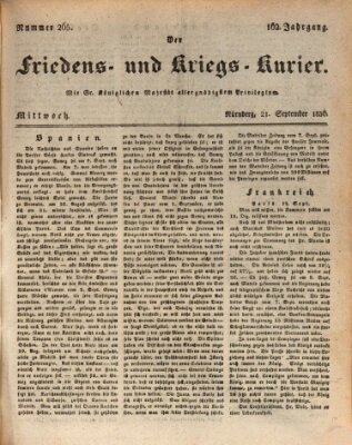 Der Friedens- u. Kriegs-Kurier (Nürnberger Friedens- und Kriegs-Kurier) Mittwoch 21. September 1836