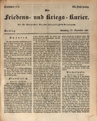 Der Friedens- u. Kriegs-Kurier (Nürnberger Friedens- und Kriegs-Kurier) Montag 26. September 1836