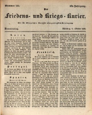 Der Friedens- u. Kriegs-Kurier (Nürnberger Friedens- und Kriegs-Kurier) Donnerstag 6. Oktober 1836