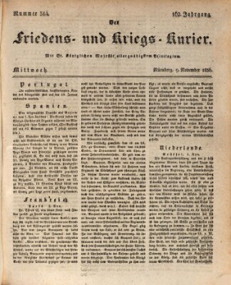 Der Friedens- u. Kriegs-Kurier (Nürnberger Friedens- und Kriegs-Kurier) Mittwoch 9. November 1836