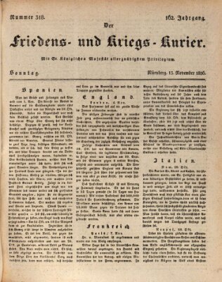 Der Friedens- u. Kriegs-Kurier (Nürnberger Friedens- und Kriegs-Kurier) Sonntag 13. November 1836