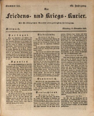 Der Friedens- u. Kriegs-Kurier (Nürnberger Friedens- und Kriegs-Kurier) Mittwoch 16. November 1836