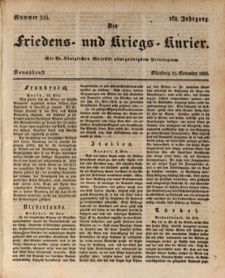 Der Friedens- u. Kriegs-Kurier (Nürnberger Friedens- und Kriegs-Kurier) Samstag 19. November 1836