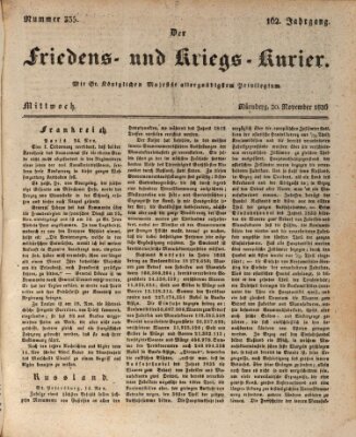 Der Friedens- u. Kriegs-Kurier (Nürnberger Friedens- und Kriegs-Kurier) Mittwoch 30. November 1836