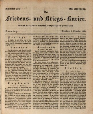 Der Friedens- u. Kriegs-Kurier (Nürnberger Friedens- und Kriegs-Kurier) Sonntag 4. Dezember 1836