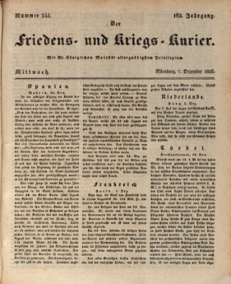 Der Friedens- u. Kriegs-Kurier (Nürnberger Friedens- und Kriegs-Kurier) Mittwoch 7. Dezember 1836