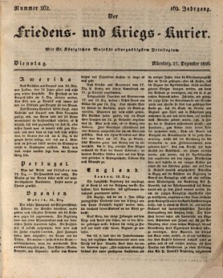 Der Friedens- u. Kriegs-Kurier (Nürnberger Friedens- und Kriegs-Kurier) Dienstag 27. Dezember 1836