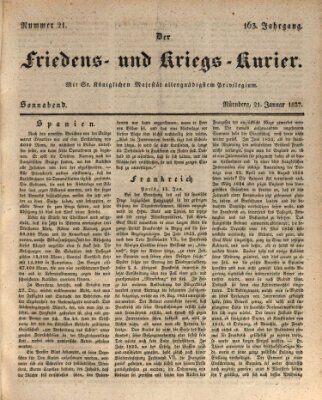 Der Friedens- u. Kriegs-Kurier (Nürnberger Friedens- und Kriegs-Kurier) Samstag 21. Januar 1837