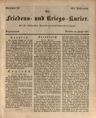 Der Friedens- u. Kriegs-Kurier (Nürnberger Friedens- und Kriegs-Kurier) Samstag 28. Januar 1837