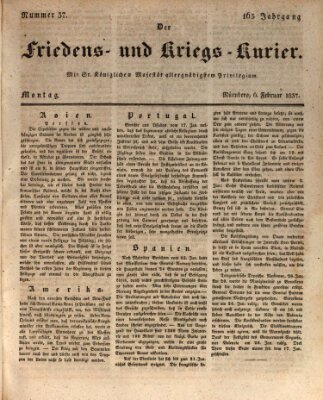 Der Friedens- u. Kriegs-Kurier (Nürnberger Friedens- und Kriegs-Kurier) Montag 6. Februar 1837