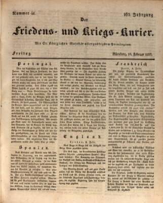 Der Friedens- u. Kriegs-Kurier (Nürnberger Friedens- und Kriegs-Kurier) Freitag 10. Februar 1837