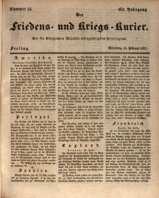 Der Friedens- u. Kriegs-Kurier (Nürnberger Friedens- und Kriegs-Kurier) Freitag 24. Februar 1837