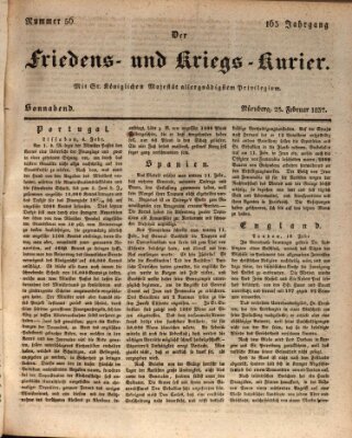 Der Friedens- u. Kriegs-Kurier (Nürnberger Friedens- und Kriegs-Kurier) Samstag 25. Februar 1837