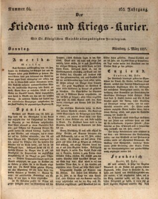 Der Friedens- u. Kriegs-Kurier (Nürnberger Friedens- und Kriegs-Kurier) Sonntag 5. März 1837