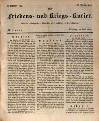 Der Friedens- u. Kriegs-Kurier (Nürnberger Friedens- und Kriegs-Kurier) Mittwoch 19. April 1837