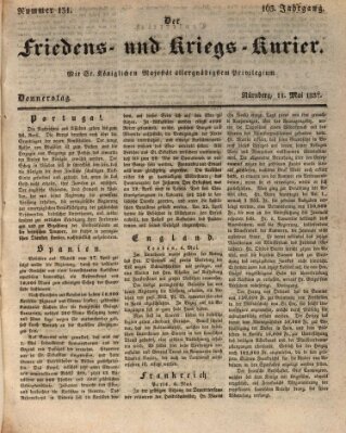 Der Friedens- u. Kriegs-Kurier (Nürnberger Friedens- und Kriegs-Kurier) Donnerstag 11. Mai 1837