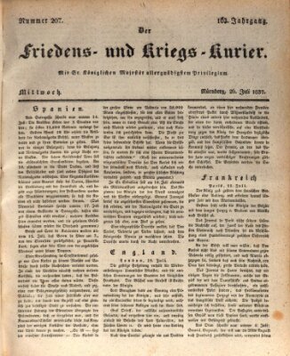 Der Friedens- u. Kriegs-Kurier (Nürnberger Friedens- und Kriegs-Kurier) Mittwoch 26. Juli 1837