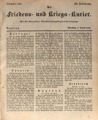 Der Friedens- u. Kriegs-Kurier (Nürnberger Friedens- und Kriegs-Kurier) Sonntag 6. August 1837