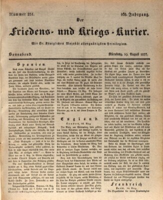 Der Friedens- u. Kriegs-Kurier (Nürnberger Friedens- und Kriegs-Kurier) Samstag 19. August 1837