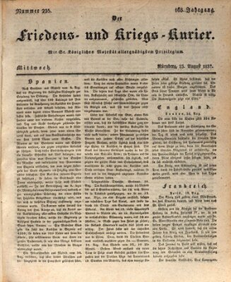 Der Friedens- u. Kriegs-Kurier (Nürnberger Friedens- und Kriegs-Kurier) Mittwoch 23. August 1837