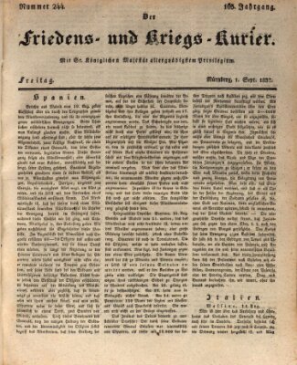 Der Friedens- u. Kriegs-Kurier (Nürnberger Friedens- und Kriegs-Kurier) Freitag 1. September 1837