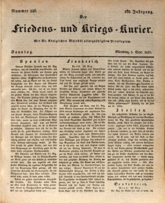 Der Friedens- u. Kriegs-Kurier (Nürnberger Friedens- und Kriegs-Kurier) Sonntag 3. September 1837