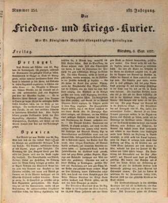 Der Friedens- u. Kriegs-Kurier (Nürnberger Friedens- und Kriegs-Kurier) Freitag 8. September 1837