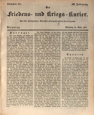 Der Friedens- u. Kriegs-Kurier (Nürnberger Friedens- und Kriegs-Kurier) Dienstag 12. September 1837