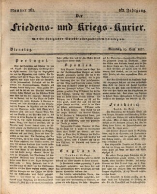 Der Friedens- u. Kriegs-Kurier (Nürnberger Friedens- und Kriegs-Kurier) Dienstag 19. September 1837