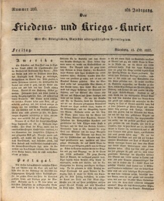 Der Friedens- u. Kriegs-Kurier (Nürnberger Friedens- und Kriegs-Kurier) Freitag 13. Oktober 1837