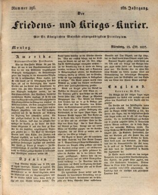 Der Friedens- u. Kriegs-Kurier (Nürnberger Friedens- und Kriegs-Kurier) Montag 23. Oktober 1837