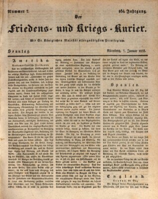 Der Friedens- u. Kriegs-Kurier (Nürnberger Friedens- und Kriegs-Kurier) Sonntag 7. Januar 1838