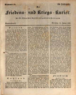 Der Friedens- u. Kriegs-Kurier (Nürnberger Friedens- und Kriegs-Kurier) Samstag 13. Januar 1838