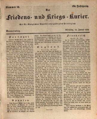Der Friedens- u. Kriegs-Kurier (Nürnberger Friedens- und Kriegs-Kurier) Donnerstag 18. Januar 1838