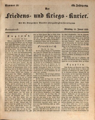 Der Friedens- u. Kriegs-Kurier (Nürnberger Friedens- und Kriegs-Kurier) Samstag 20. Januar 1838