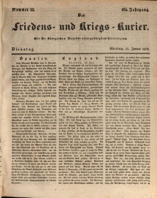 Der Friedens- u. Kriegs-Kurier (Nürnberger Friedens- und Kriegs-Kurier) Dienstag 23. Januar 1838