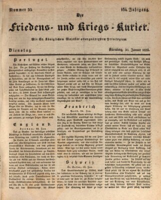 Der Friedens- u. Kriegs-Kurier (Nürnberger Friedens- und Kriegs-Kurier) Dienstag 30. Januar 1838