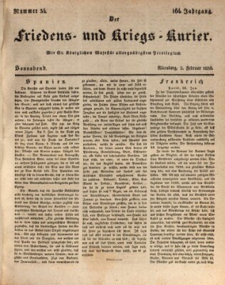 Der Friedens- u. Kriegs-Kurier (Nürnberger Friedens- und Kriegs-Kurier) Samstag 3. Februar 1838