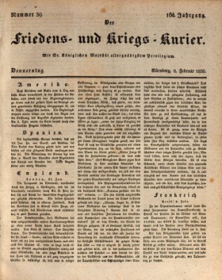 Der Friedens- u. Kriegs-Kurier (Nürnberger Friedens- und Kriegs-Kurier) Donnerstag 8. Februar 1838