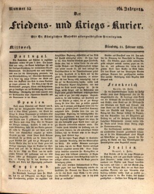 Der Friedens- u. Kriegs-Kurier (Nürnberger Friedens- und Kriegs-Kurier) Mittwoch 21. Februar 1838