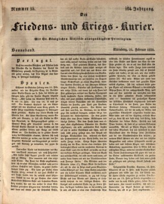 Der Friedens- u. Kriegs-Kurier (Nürnberger Friedens- und Kriegs-Kurier) Samstag 24. Februar 1838