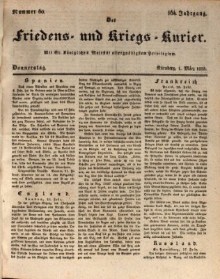 Der Friedens- u. Kriegs-Kurier (Nürnberger Friedens- und Kriegs-Kurier) Donnerstag 1. März 1838